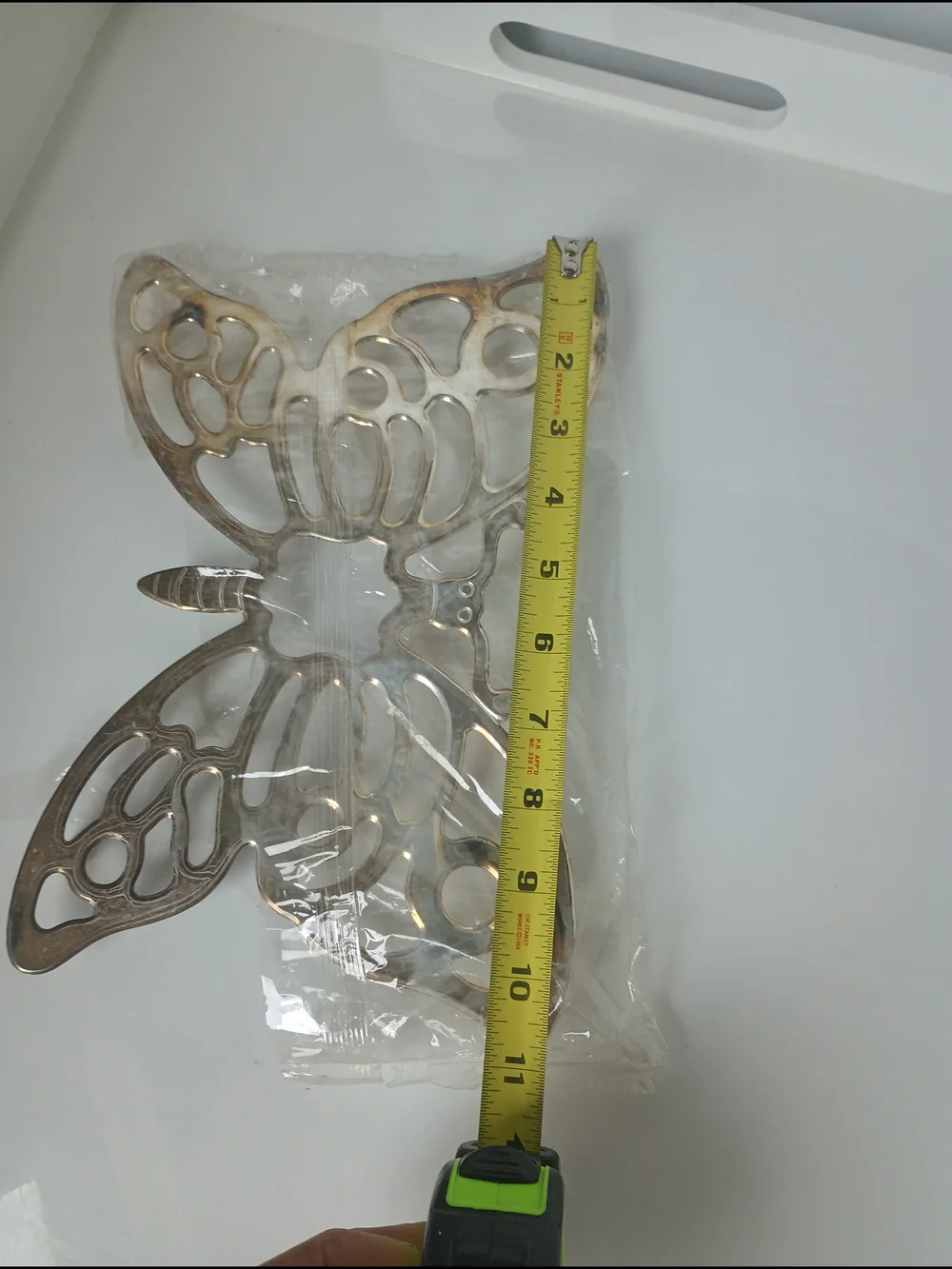 Vintage Leonard Silver Plate Butterfly Trivet - MCM Wall Decor
